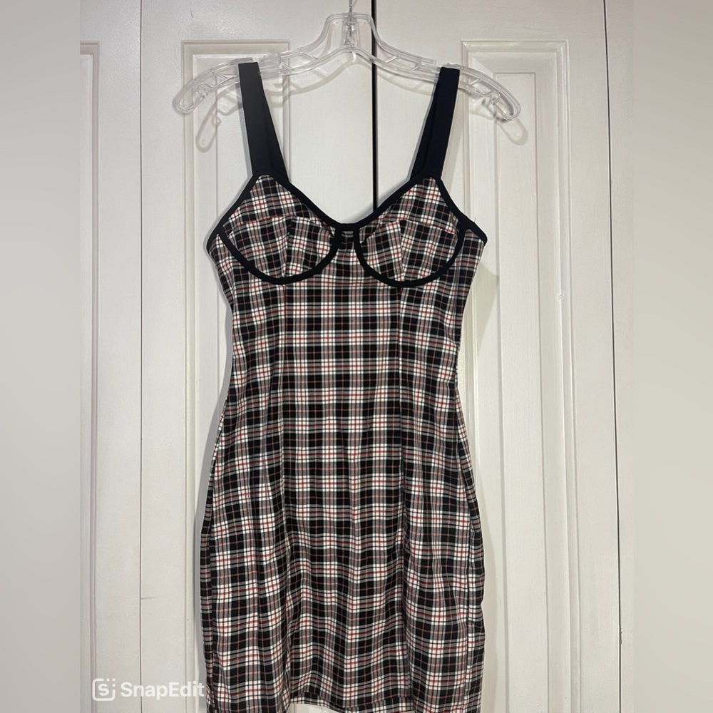 Bershka Plaid Mini Dress